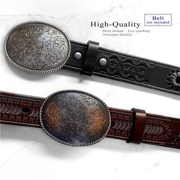 Western Floral Eagle Dogs Birds Star Replacement Belt Buckle Fits 1-1/2"(38mm) - Picture 5 of 7